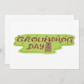 Invitations de jour de Groundhog (Devant / Derrière)