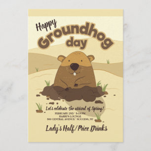 Invitations de jour de Groundhog