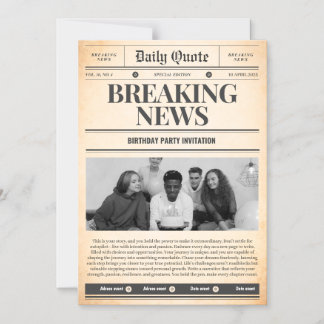 Invitations de journaux en première page de l'actu