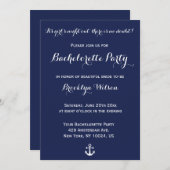 Invitations de la Bachelorette Bleue de la Marine  (Devant / Derrière)
