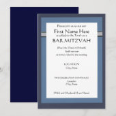 Invitations de la barre personnalisée Mitzvah (Devant / Derrière)