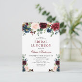 Invitations de la Burgundy Navy Floral BRIDAL LUNC (Debout devant)