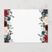 Invitations de la Burgundy Navy Floral BRIDAL LUNC (Dos)