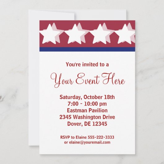 Invitations de la campagne Red Stars (Devant)