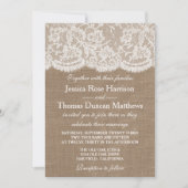 Invitations de la collection de Mariages Burlap &  (Devant)