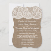 Invitations de la collection de Mariages Burlap &  (Devant)