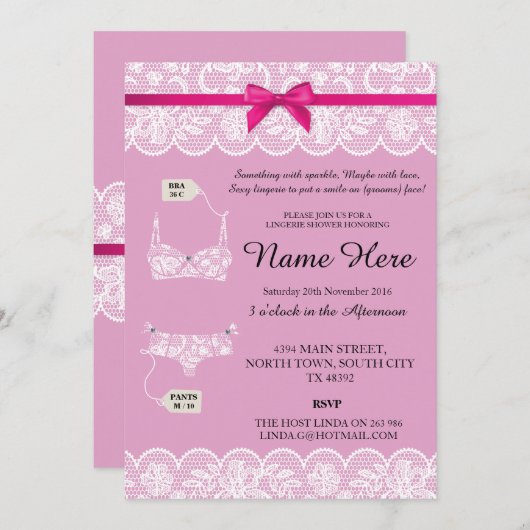 Invitations de la dentelle de la mariée de la douc (Devant / Derrière)