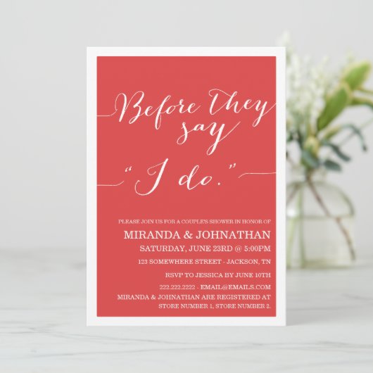 Invitations de la douche du couple chic (Debout devant)