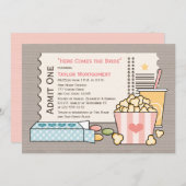 Invitations de la douche nuptiale à thème cinéma (Devant / Derrière)