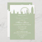 Invitations de la douche nuptiale de London Skylin (Devant / Derrière)