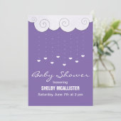 Invitations de la douche pour bébés Hearts (Debout devant)