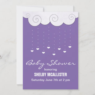 Invitations de la douche pour bébés Hearts