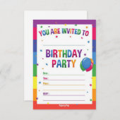 Invitations de la fête Anniversaire de enfant pour (Devant / Derrière)