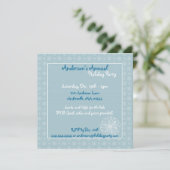 Invitations de la fête Blue Snowflake Wonderland (Debout devant)