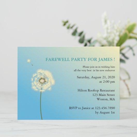 Invitations de la fête d'adieu de vol (Debout devant)