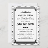 Invitations de la fête d'anniversaire Art déco bla (Devant)