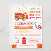 Invitations de la fête d'anniversaire de Firetruck (Devant)