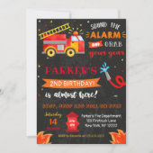 Invitations de la fête d'anniversaire de Firetruck (Devant)