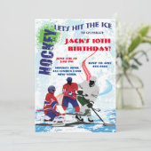 Invitations de la fête d'anniversaire de hockey (Debout devant)