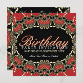 Invitations de la fête d'anniversaire de la dentel (Devant / Derrière)