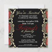 Invitations de la fête d'anniversaire de la dentel (Dos)