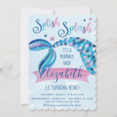 Invitations de la fête d'anniversaire de la sirène (Devant)