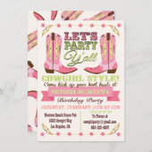 Invitations de la fête d'anniversaire de l'Ouest (Devant / Derrière)