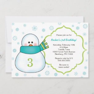 Invitations de la fête d'anniversaire de Snowman W