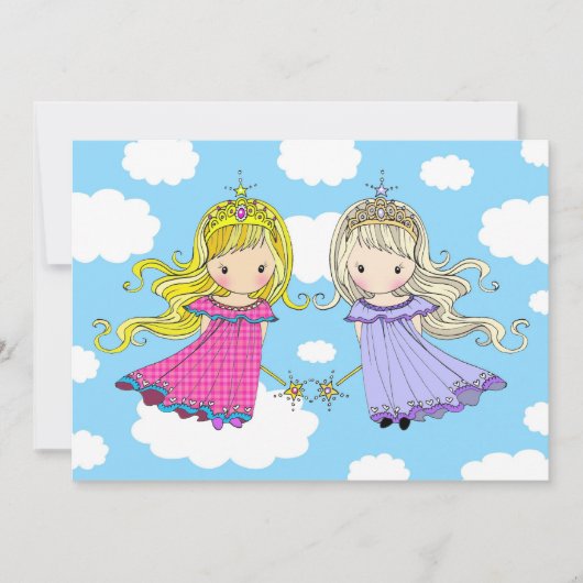 Invitations de la fête d'anniversaire de Twin Girl (Devant)