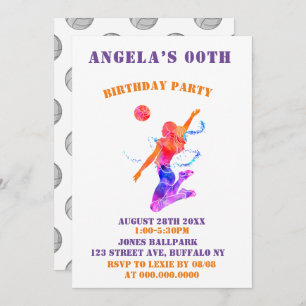 Invitations de la fête d'anniversaire de volley-ba