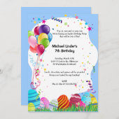 Invitations de la fête d'anniversaire du dimanche  (Devant / Derrière)