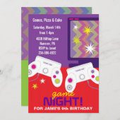Invitations de la fête d'anniversaire du jeu vidéo (Devant / Derrière)