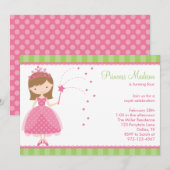 Invitations de la fête d'anniversaire Princess (Devant / Derrière)