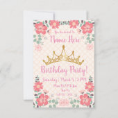 Invitations de la fête d'anniversaire Princess (Devant)