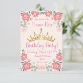 Invitations de la fête d'anniversaire Princess (Debout devant)