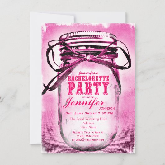 Invitations de la fête de Bachelorette de Mason ro (Devant)
