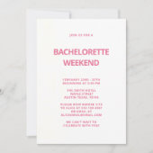 Invitations de la fête de Bachelorette rose (Devant)