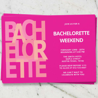 Invitations de la fête de Bachelorette rose