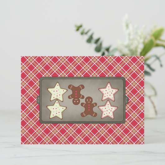 Invitations de la fête de biscuits de vacances (Debout devant)