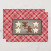 Invitations de la fête de biscuits de vacances (Devant / Derrière)
