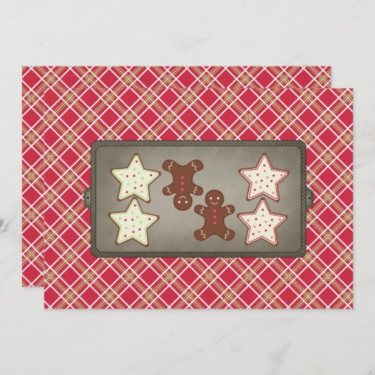 Invitations de la fête de biscuits de vacances (Devant / Derrière)