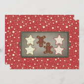 Invitations de la fête de biscuits de vacances (Devant / Derrière)