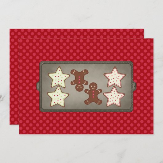Invitations de la fête de biscuits de vacances (Devant / Derrière)