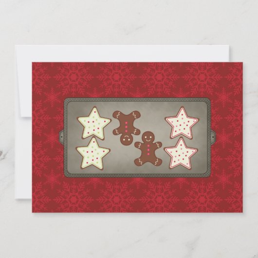 Invitations de la fête de biscuits de vacances (Devant)