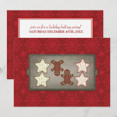 Invitations de la fête de biscuits de vacances (Devant / Derrière)