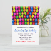 Invitations de la fête de couleur 2e garçon ballon (Debout devant)