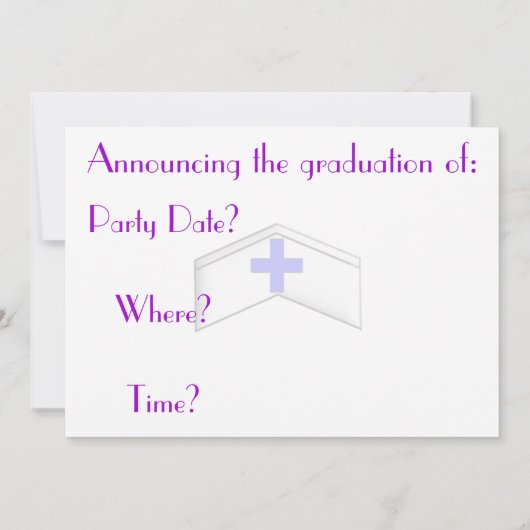 Invitations de la fête de diplôme d'infirmière (Dos)