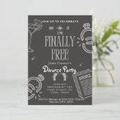 Invitations de la fête de divorce : Enfin libre, f (Debout devant)