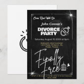 Invitations de la fête de divorce : Enfin, oiseau (Devant / Derrière)