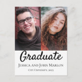 Invitations de la fête de double diplôme de deux d (Devant)